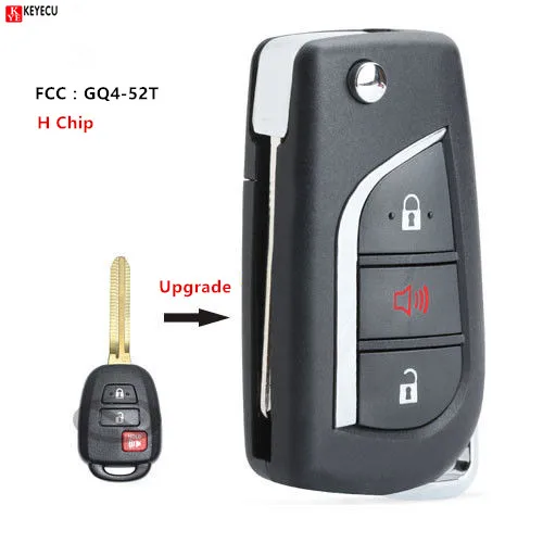 Keyecu Модернизированный дистанционный брелок для Toyota RAV4 Highlander 2013 2014 2015 2016 2017 FCC: GQ4-52T