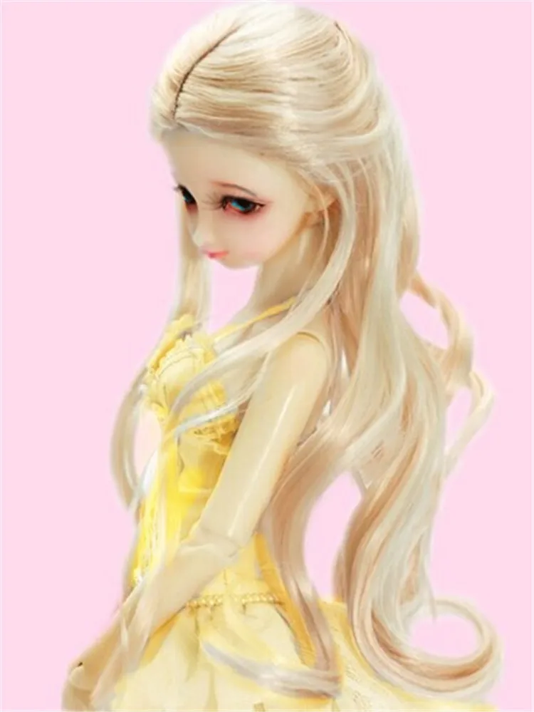 

Alice  Long curly  middle part wig  synthetic Mohair  wig for BJD doll 1/3,1/4 Volk doll wig