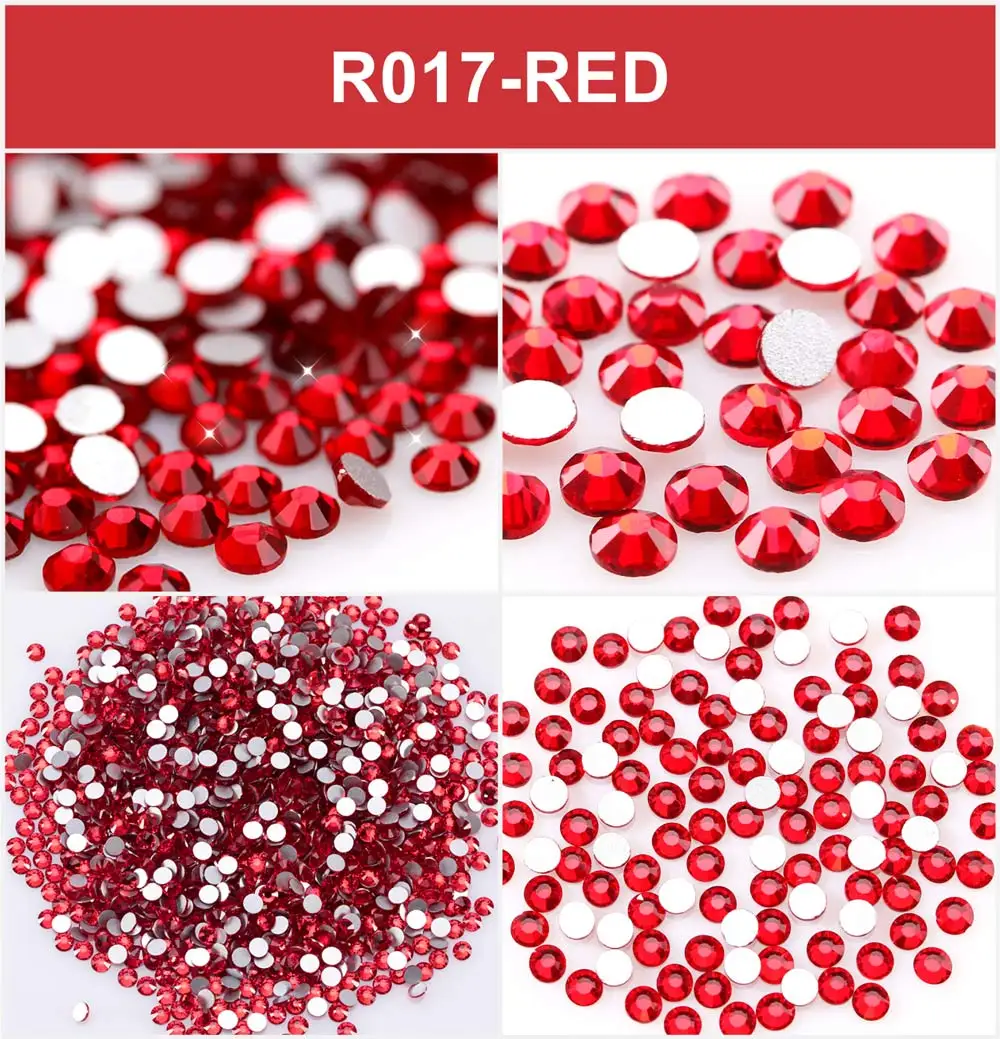 7 Red Rhinestones