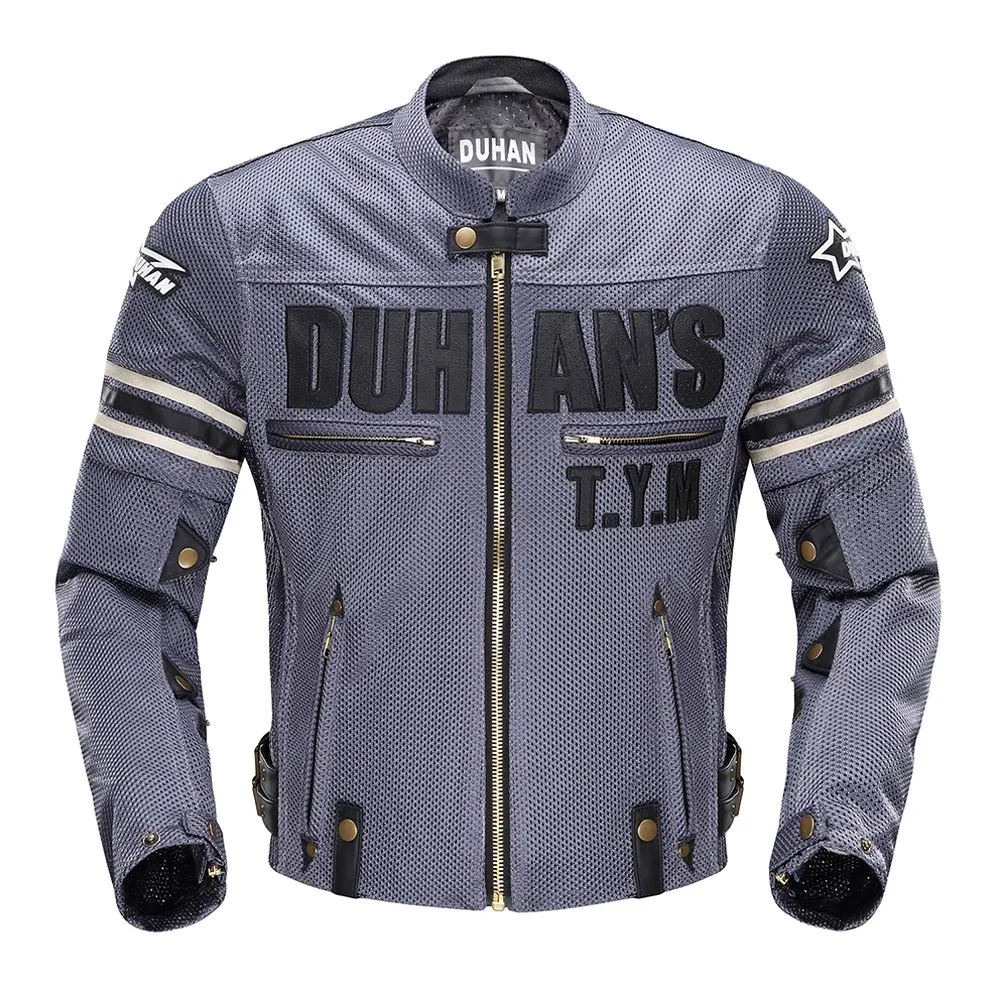 DUHAN, летняя мужская мотоциклетная куртка, куртка для мотокросса, куртка для мотогонок, дышащая сетчатая мотоциклетная куртка, защитное снаряжение - Цвет: D103 Blue Jacket