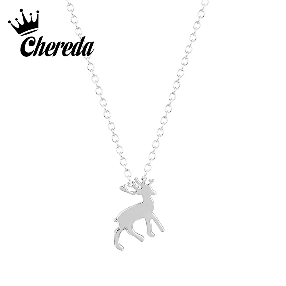 

Chereda Geometric Origami Deer Necklace Unique Christmas Necklace Silver Necklace Women Animal Necklaces & Pendants