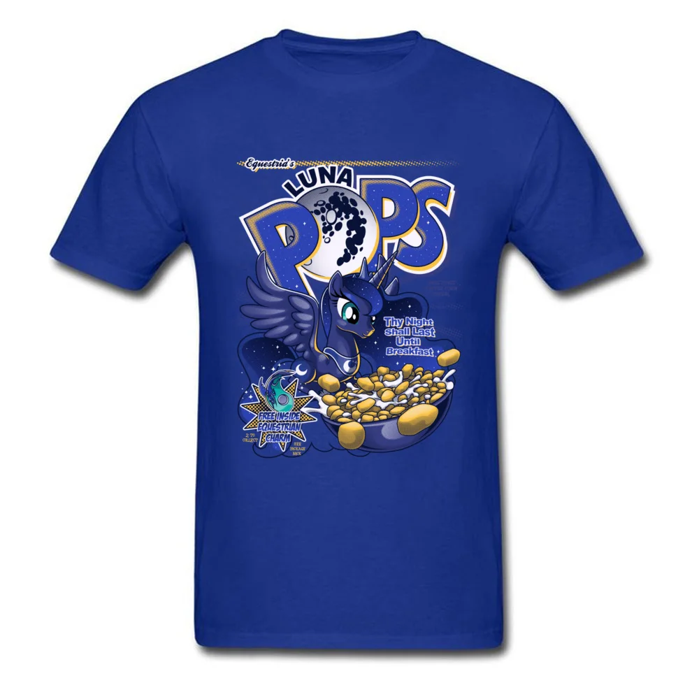 Equestrias Luna Pops Normal ostern Day Cotton Fabric Round Collar Youth T Shirt Tops Shirts High Quality Short Sleeve T-shirts Equestrias Luna Pops blue