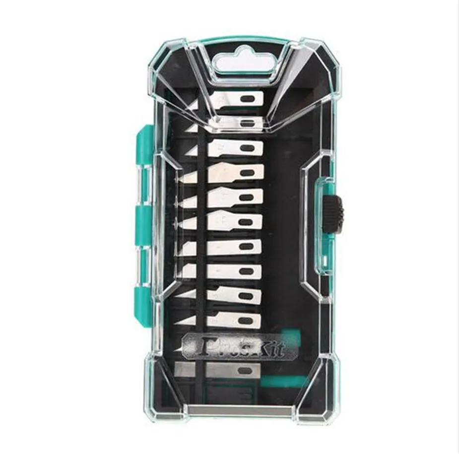 

Original ProsKit PD-398 Aluminum Handle Knife Kit + 13 Interchangeable Blades Compact Box Great Knife Set