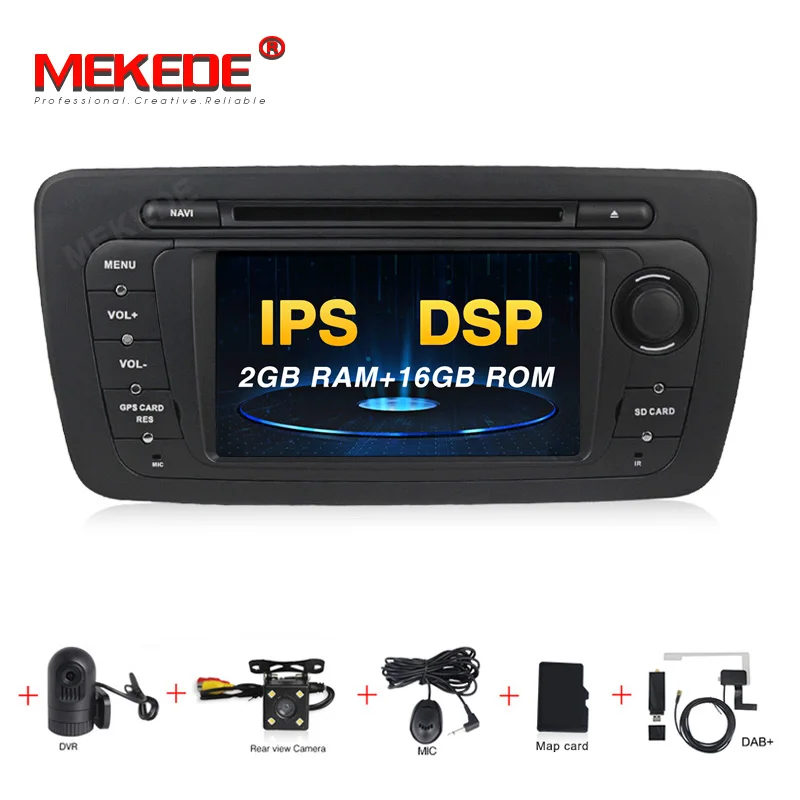 MEKEDE ips экран DSP 4+ 64G Автомобильный dvd-плеер радио для сиденья Ibiza 2009 2010 2011 2012 2013 автомобильный стерео gps навигация wifi BT - Цвет: Camera DVR DAB