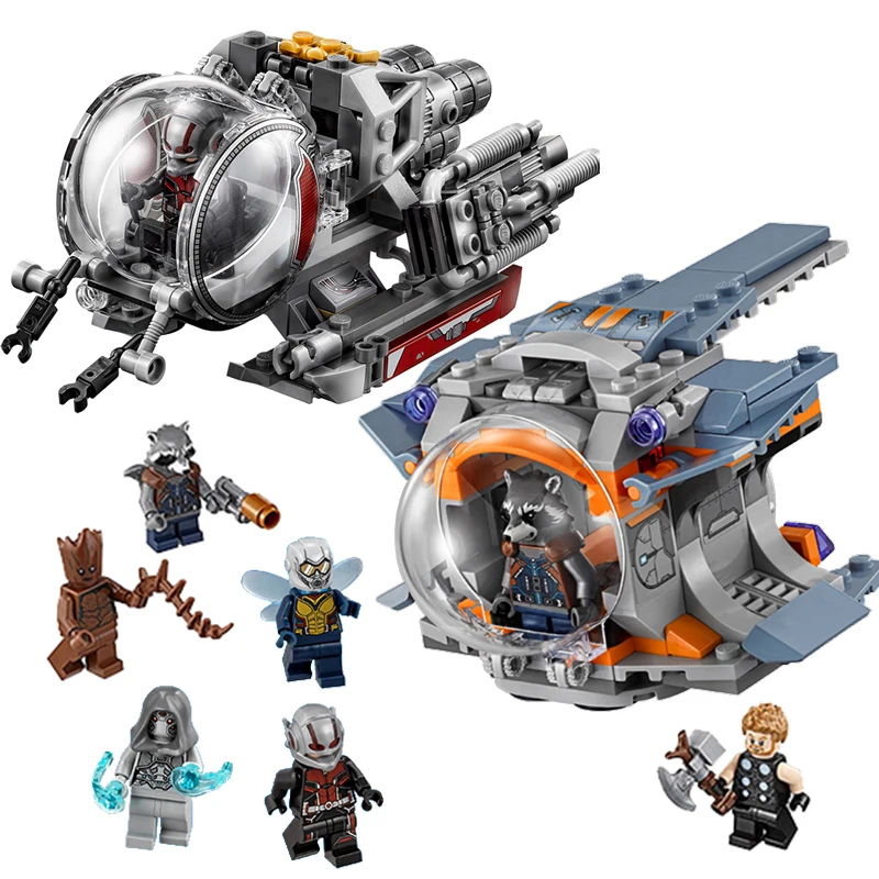 Comprar Legoing Marvel vengadores superhéroes ladrillos cuánticos Exploración de reino Thor arma Quest modelo bloques de construcción juguetes para niños
