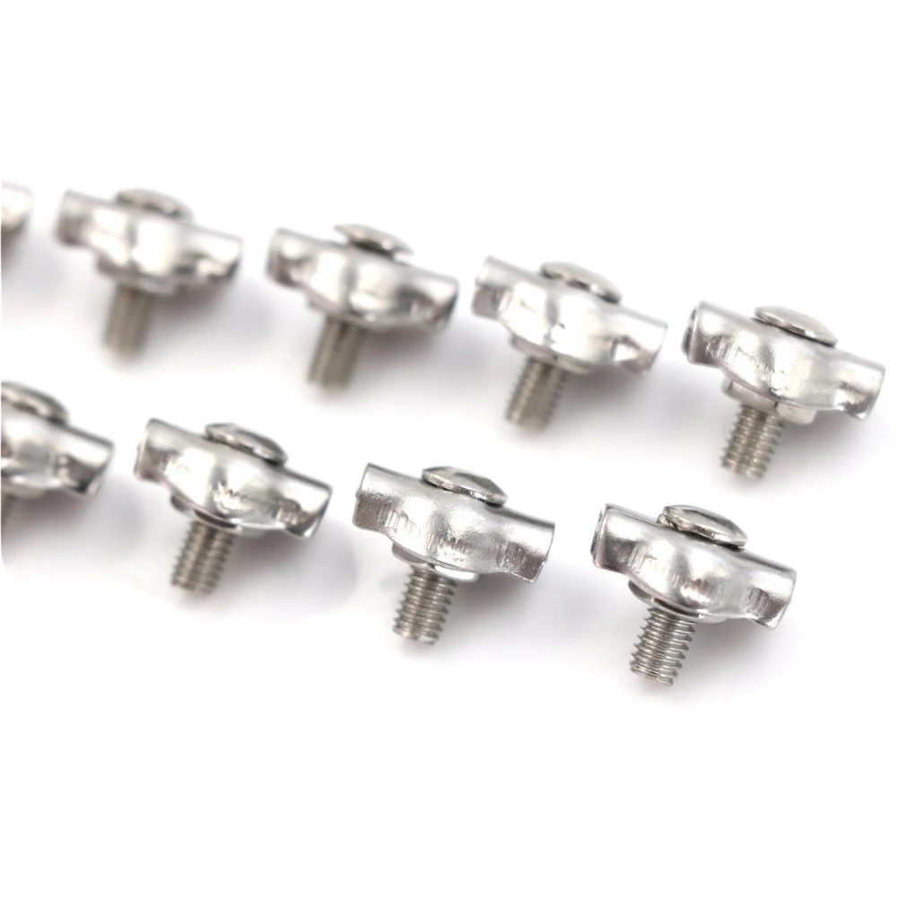 Whosesale 10Pcs Simple Grip Cable Clamps Caliper M2 Clip 304 Stainless Steel Wire Rope
