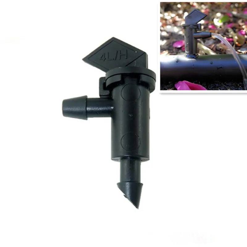 

100pcs/pack 4L 8L 16L/H Flag Drip Emitters Outlet Barb Micro Tubing Drip Irrigation Fittings Take Apart Dripper N106