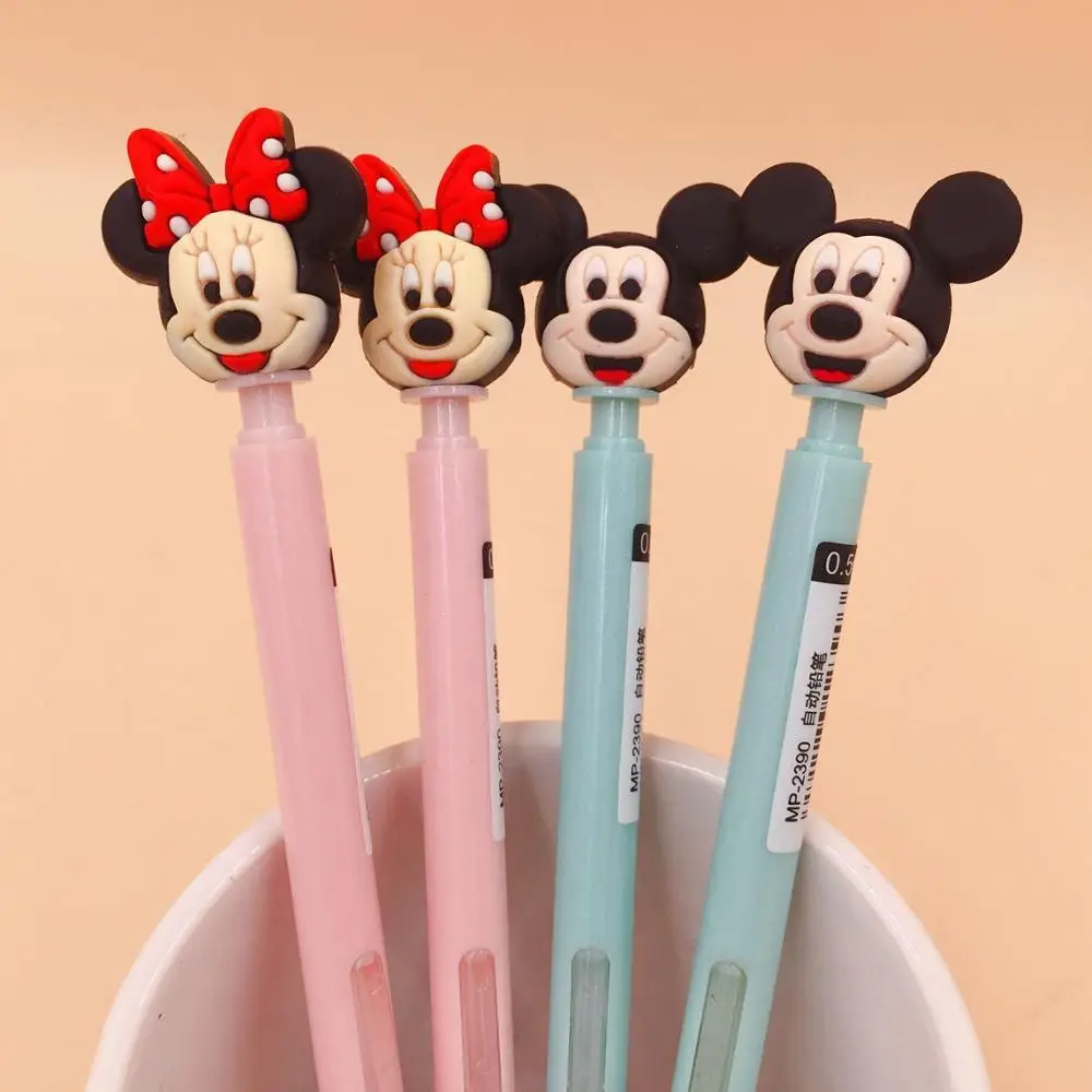 

2 pcs/lot Mickey Press Mechanical Pencil Cute 0.5 mm Automatic Drawing Pen School writing Supplies Stationery gift