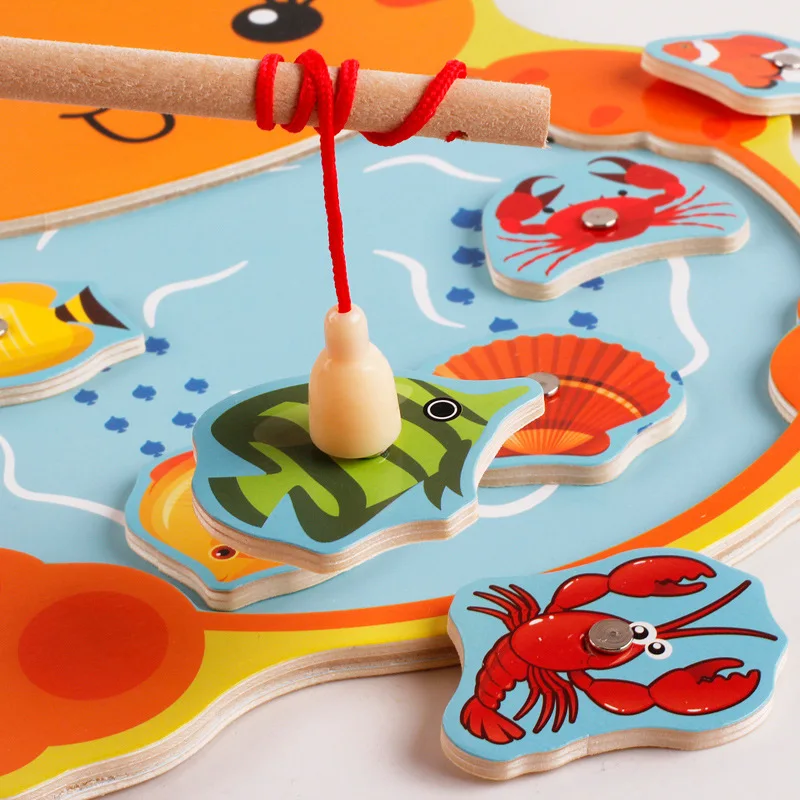 Montessori Toys for Children Wooden Early Educational Toys Kids 3D Magnetic Cartoon Animal Fishing interactive Game Development Montessori Toys for Children Wooden Early Educational Toys Kids 3D Magnetic Cartoon Animal Fishing interactive Game Development