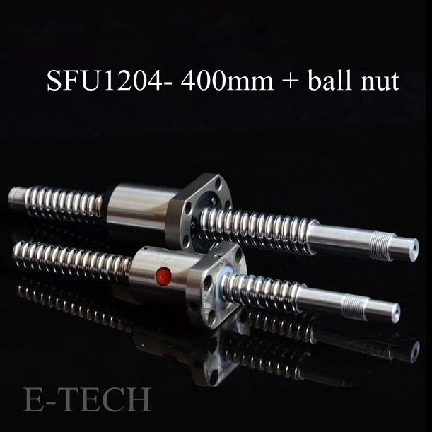 

2pcs/Lot! 12mm Dia Ball screw SFU1204 set : ballscrew SFU1204 L400mm+SFU1204 Ball Nut Without End Machined