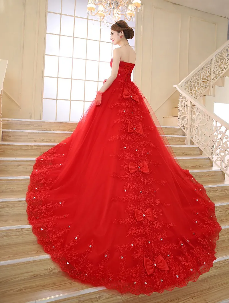Красивые винтажные кружевные Красные Свадебные платья длинный шлейф плюс размер vestidos de noiva robe de mariage свадебное платье бальное платье