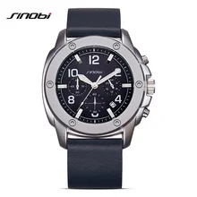 SINOBI Sports Chronograph Men’s Calendar Quartz Wrist Watches Top Luxury Brand Male Geneva Quartz Clock Erkekler Izle 2017 G11