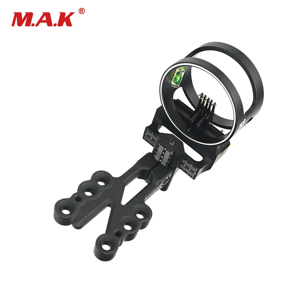 Optical Fiber 5 Pins Compound Bow Sight with Light Can Adjust Left and Right Hand for Outdoor