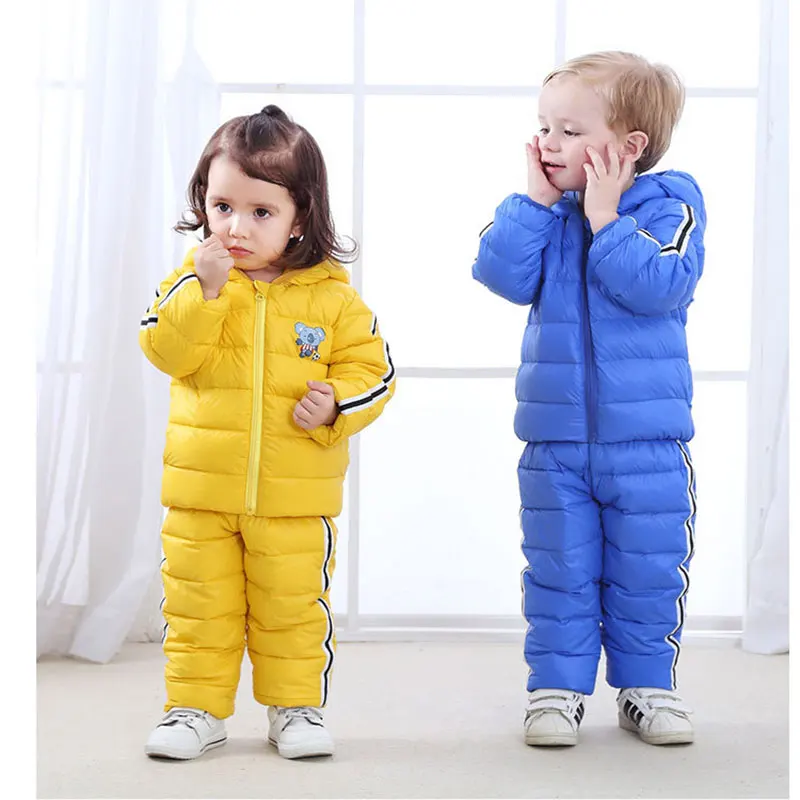 

Russian Winter 2018 Baby Boy Winter Children Girls 80% Duck Down Coats Outdoor Infant Clothing Set Jacket Children's Clothing