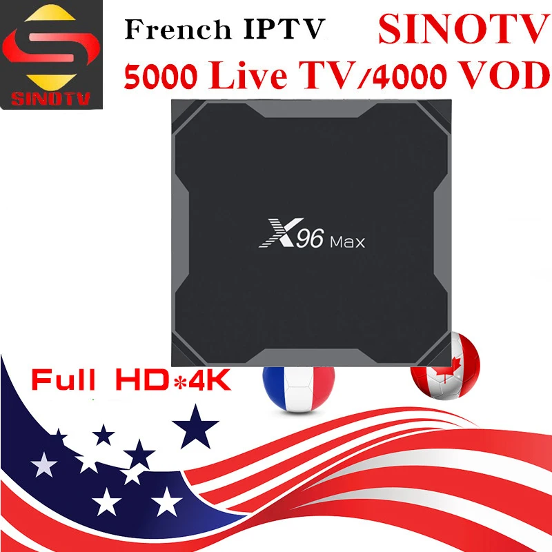 

Best Canada IPTV Europe DDR4 Android 8.1 TV Box X96 MAX SINOTV IPTV Arabic US UK English Indian Spain Lation 4K HD France LIVE