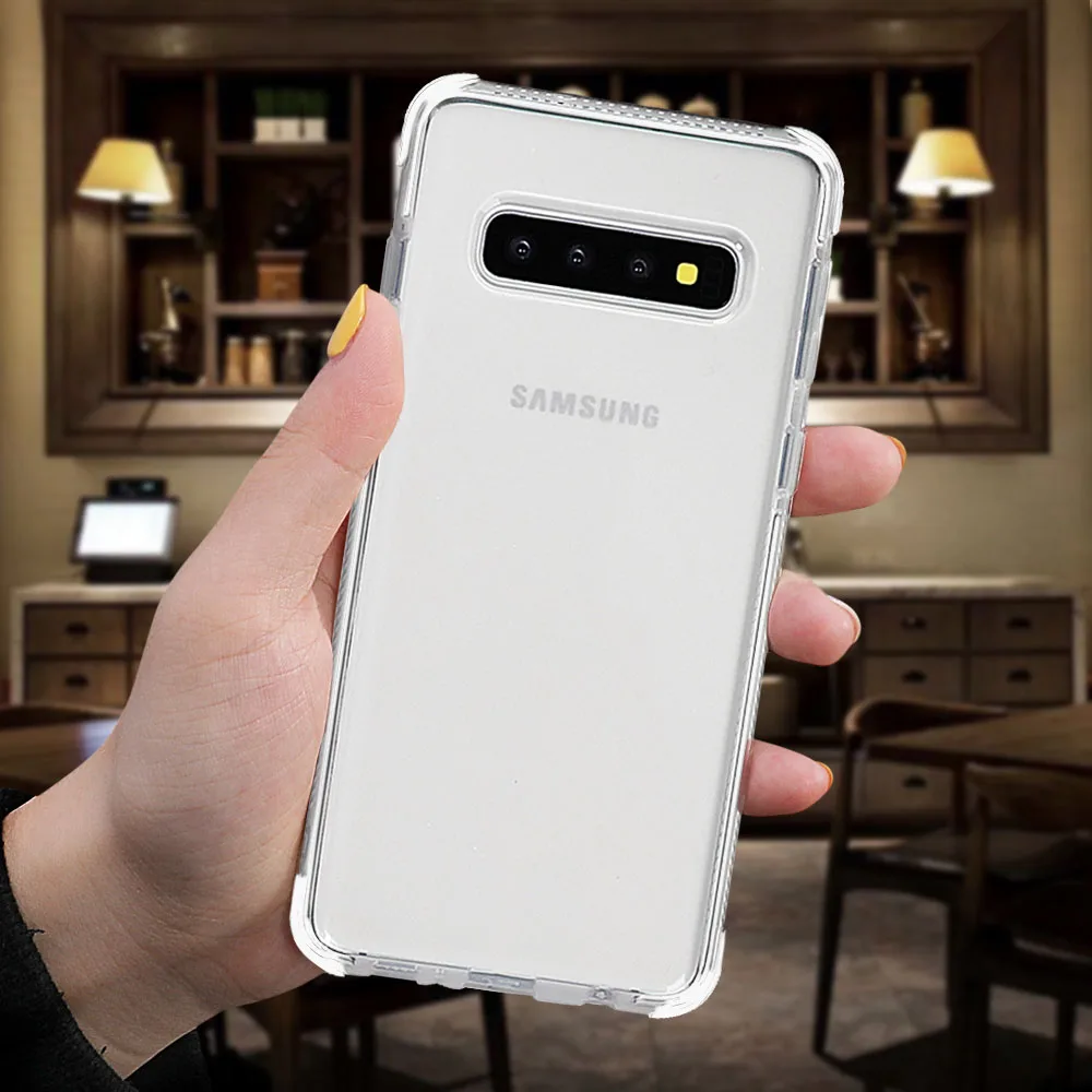 Ударопрочный Прозрачный чехол для телефона LOVECOM для samsung Galaxy S10 Plus S10 S10e Note 10 Pro, мягкая задняя крышка из ТПУ для телефона, подарок, новинка - Цвет: White