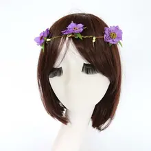 Women Fashion Flower Headband Head Piece Hair Band Hair Headdress Hairband Decor Peach Blossom nz17