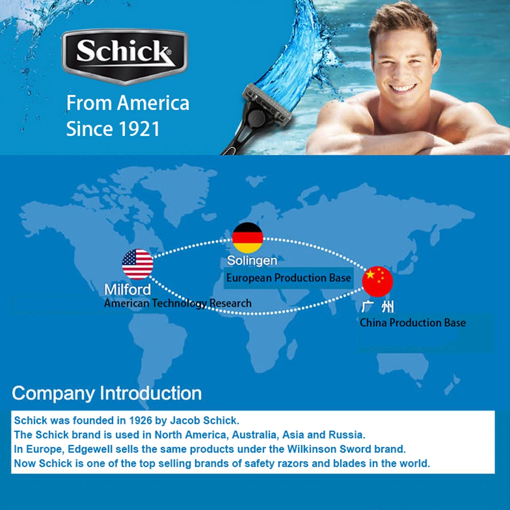 Оригинальная удобная мужская бритва Schick Quattro 4 Titanium (1 бритвенный держатель + 1