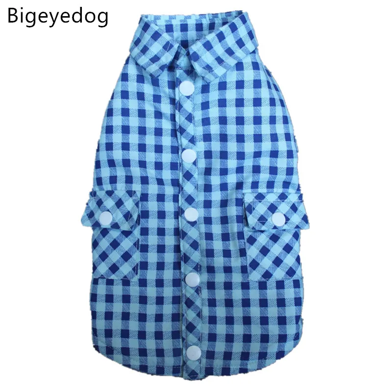 Bigeyedog Spring Summer Dog Clothes Plaid Shirt Puppy Clothes Costume