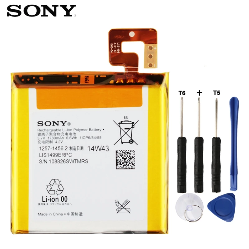 

Original SONY Battery For Sony LT30 LT30p Xperia T Xperia TL LIS1499ERPC Genuine Replacement Phone Battery With Tools 1780mAh