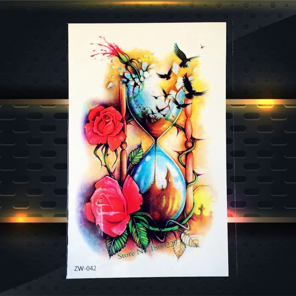 LAROI 8 Fogli Petalo 3D Fiore Rosa Adulti Tatuaggi Temporanei Donna - Foto 14