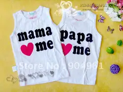 Детская одежда детская футболка мальчик и топы для девочек Papa Mama Love Me» топ
