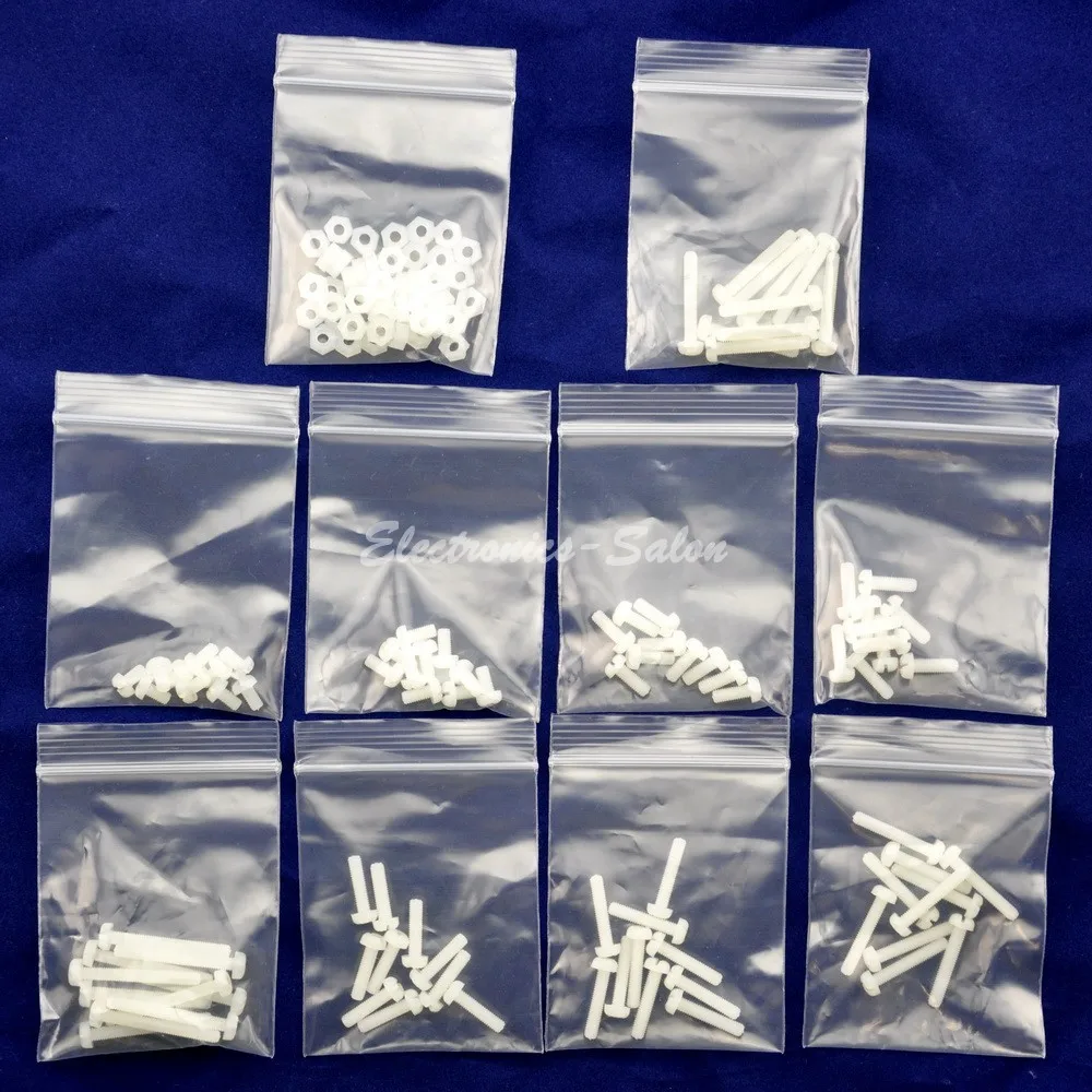 

Metric M3 Nylon Phillips/Slot Pan-Head Screw & Nut Assortment Kit, 5~25mm.
