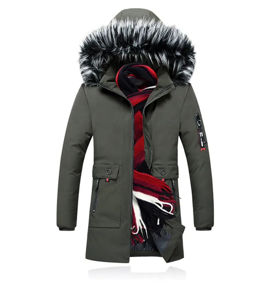 Riinr Casual Brand Men Warm Parkas Winter Male Hooded Fashion Jackets Parka Men's Slim Fit Parkas Coats Plus Size XXXL