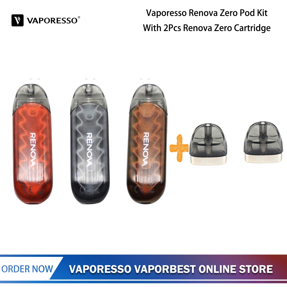 

Original Vaporesso Renova Zero Electronic Cigarette With 2ml 2Pc Cartridges 650mah battery Mod VS Vaporesso Nexus Starter E Cig