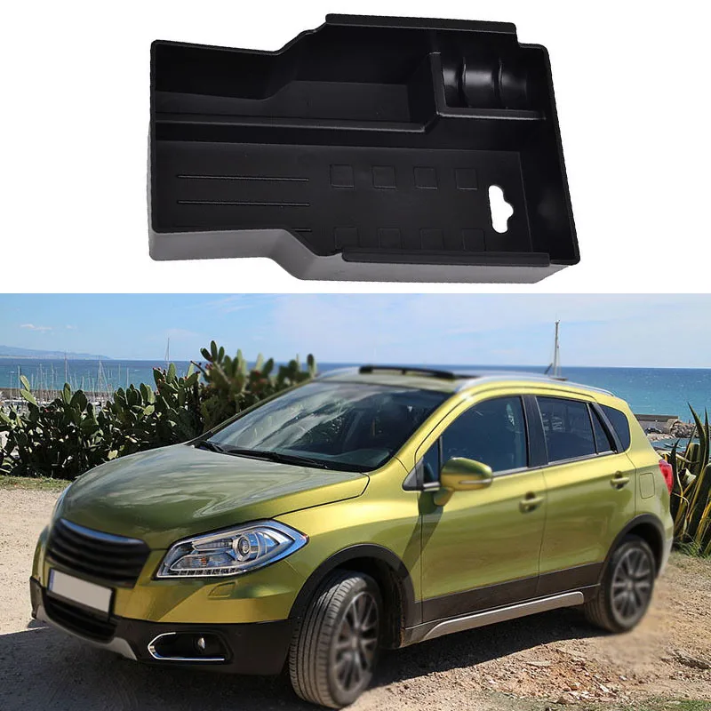 

ABS Material Car Interior Armrest Storage Box Center Console Tray For Suzuki SX4 S-Cross
