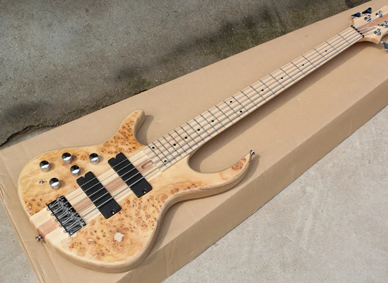 

5 Strings Left handed Electric Bass Guitar with Chrome Hardware,Neck Through Body,Offer Customized