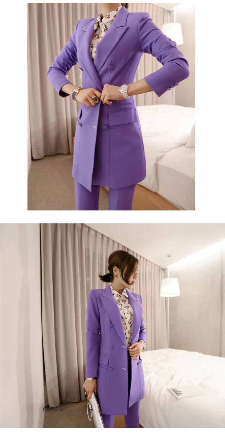 Women's Classy Double Breasted long Slim Suit-Style