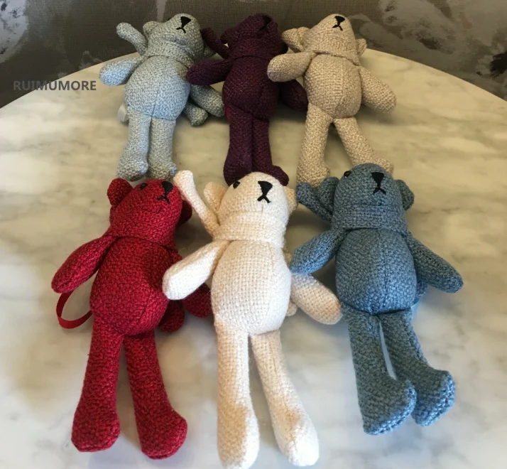 

Wedding Gift Bears - NEW Size 17CM Approx. 6Colors Bear Plush Stuffed Toy Doll , key chain Pendant animal bear Gift Plush Toy