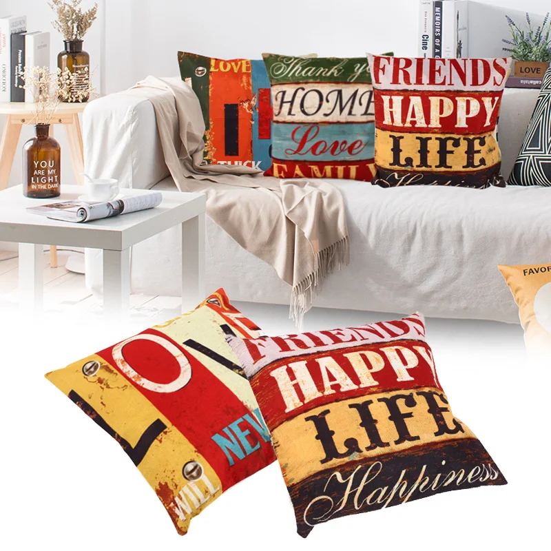 

Pillowcases Throw Pillow Cases Creative Home Pillow Cover Home LOVE HOME Hotel 45*45cm Cartoon