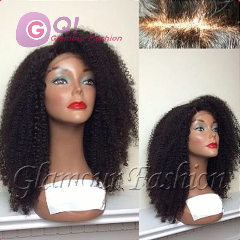180 density Afro kinky curly wig 100% human hair Brazilian kinky curly full lace wig & glueless lace front wigs for black women