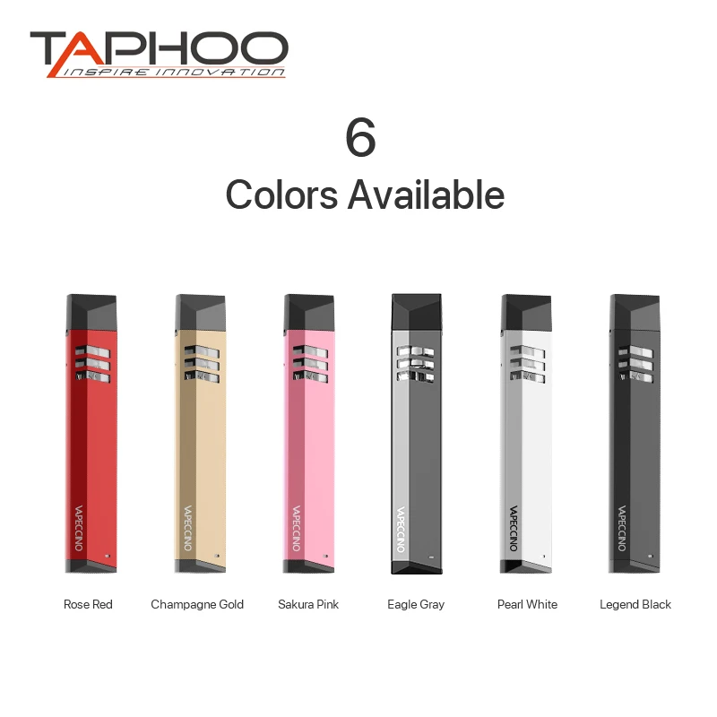 

E-Cigarettes VAPECCINO Pod System Vape Kit Refillable Cartridge Anti-Leaking 410mAh Gift Box Electronic Cigarette Kit VS Nord