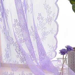 Белый кружевной свадебный занавес романтическая свадебная АРКА дизайн штора-фон украшение стержень карман - Цвет: Фиолетовый