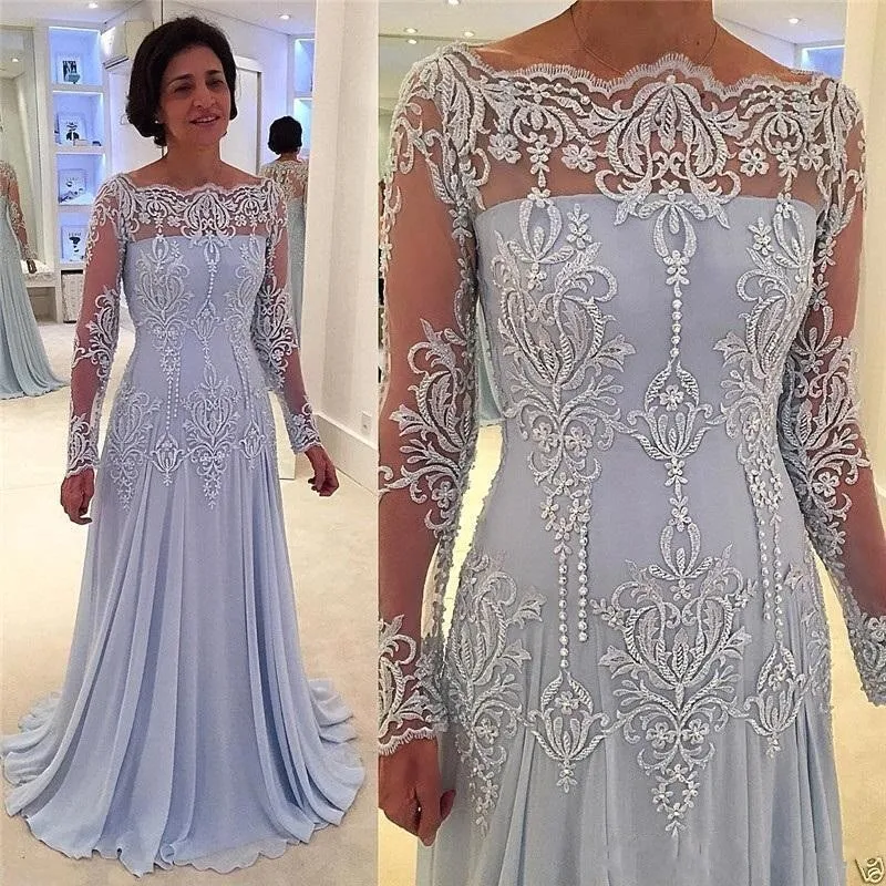 Vestidos de madrina с длинным рукавом Русалка Кружева Мать невесты платья 2019 платье