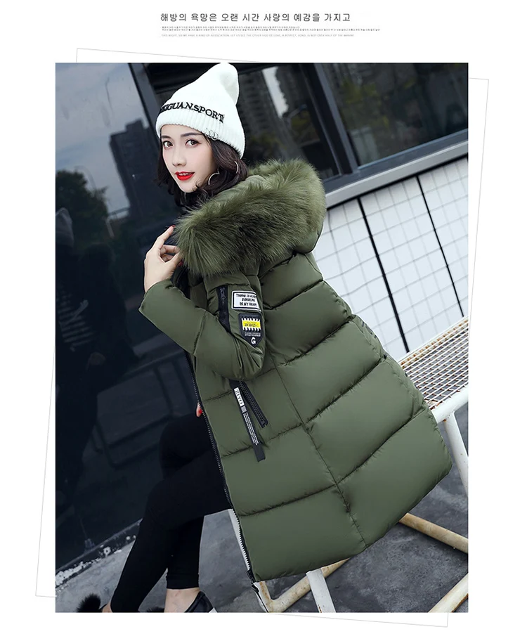 Women Parkas Long Coats Army Green Overcoat Female Winter Hooded Cotton Coats Woman Jackets 2018 New Clothing LZ975 (18)