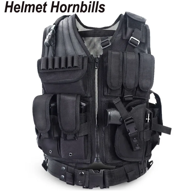 Helmet Hornbills Police Tactical Vest Outdoor Camouflage Military Sports Wear Hunting Vest Army Swat Molle Vest