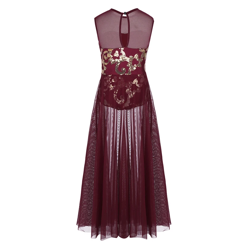 Kids Glittery Ballet Tutu Dress Gymnastics Leotard Dance Girls Floral Sequins Leotard contemporary Dress Lyrical Dance costumes