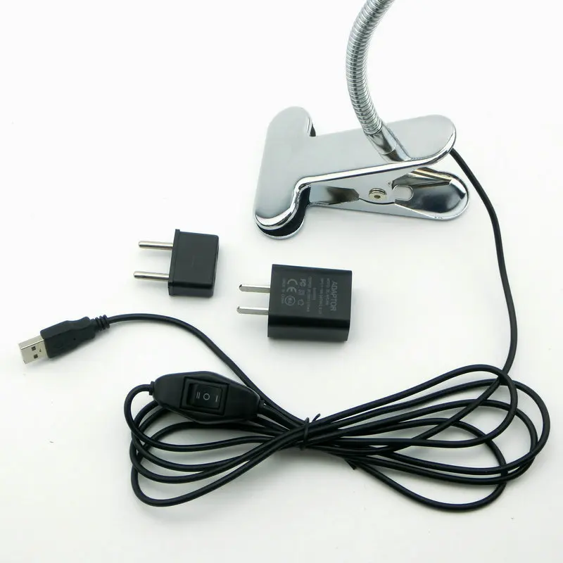  Led Eye protection Two levels brightness switch dimmer reading table Desk Lamp with metal Clip 1pcs