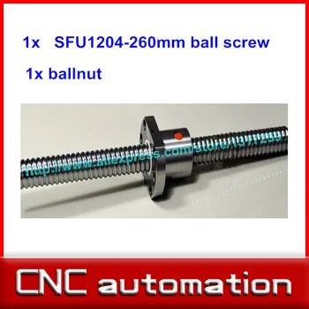 

260mm 1204 Ball Screw SFU1204 Rolled Ballscrew rail with single Ball nut for CNC parts