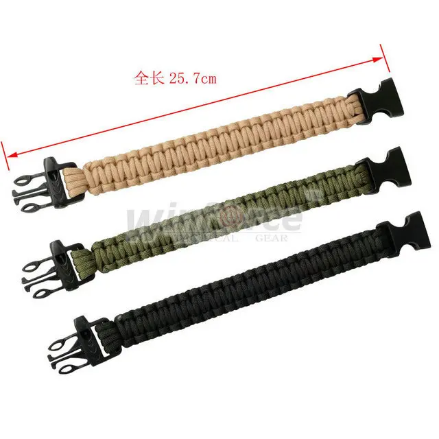 

WINFORCE Tavtical Gear/WB-09 3 Colors Paracord Parachute Cord Emergency Survival Bracelet Rope with Whistle Buckle/Three Colors