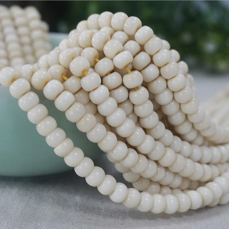 

New 108PCs Tagua Nut 7x5mm Round Flat Beads Natural White Color Wood Loose Beads For Jewelry Making DIY Charm Bracelet Wholesale