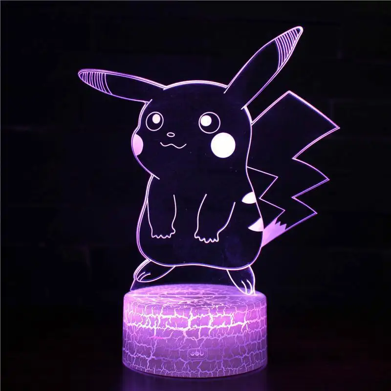 Покемон го фигурка 3D RGB лампа Пикачу Eevee черепаха птица огонь Дракон Pokeball мяч Bulbasaur Bay Role Gife светодиодный свет - Цвет: L