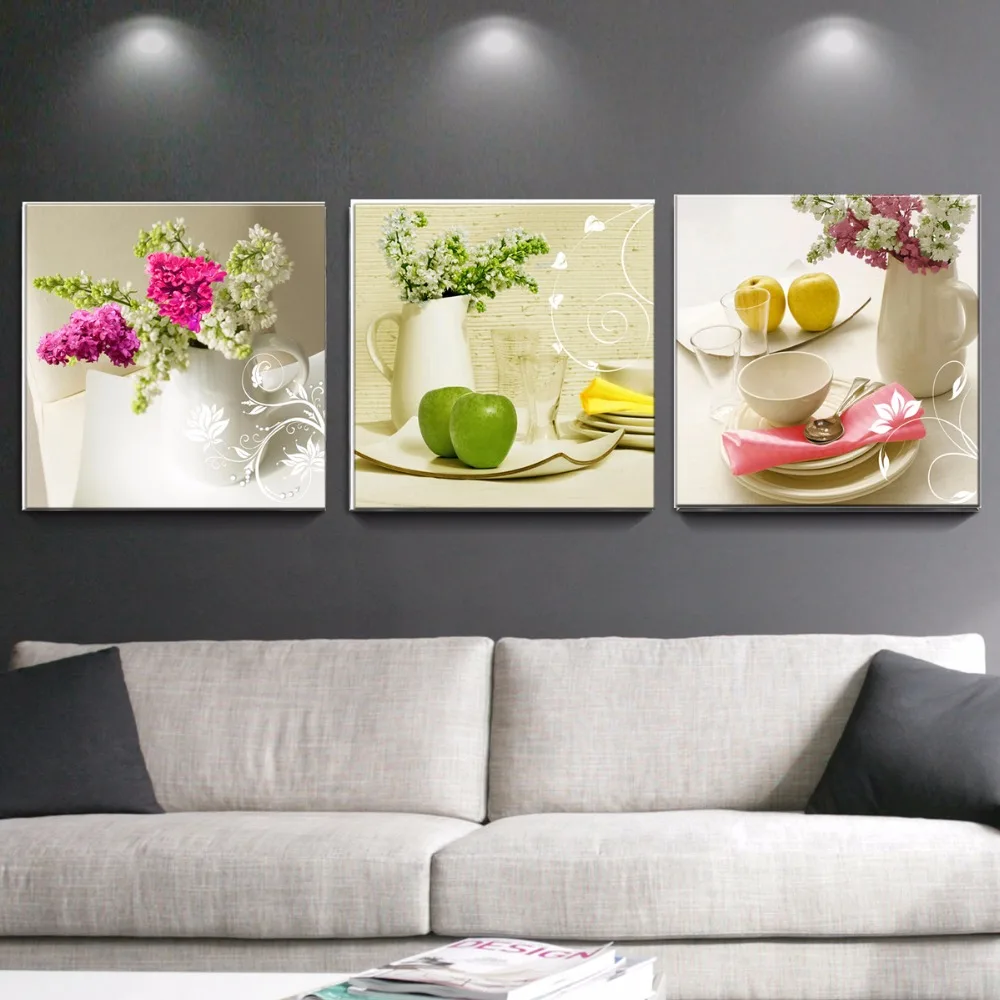 3 uds pinturas en lienzo para cocina fruta decoración de pared moderno