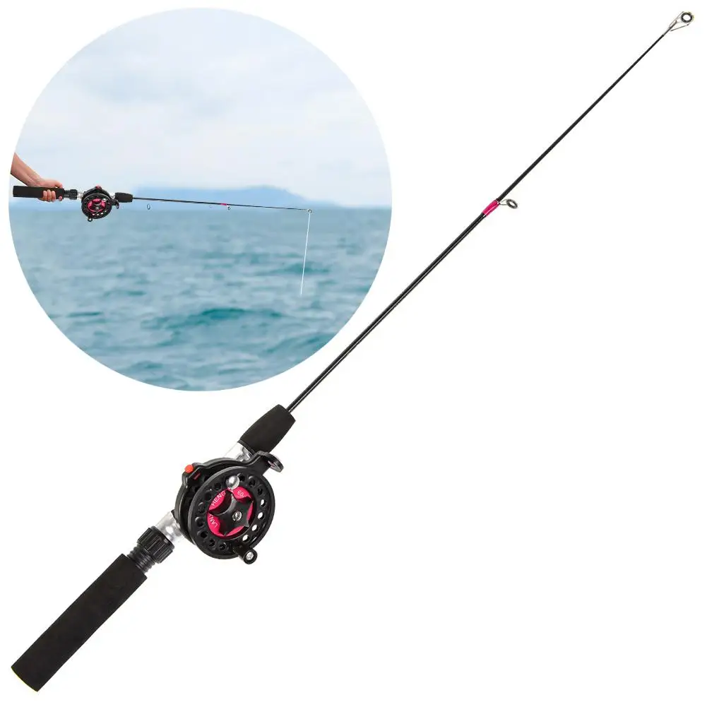 

Ultra-short Telescoping Ice Fishing Rod Kit the Black EVA Model + 3B Wheel