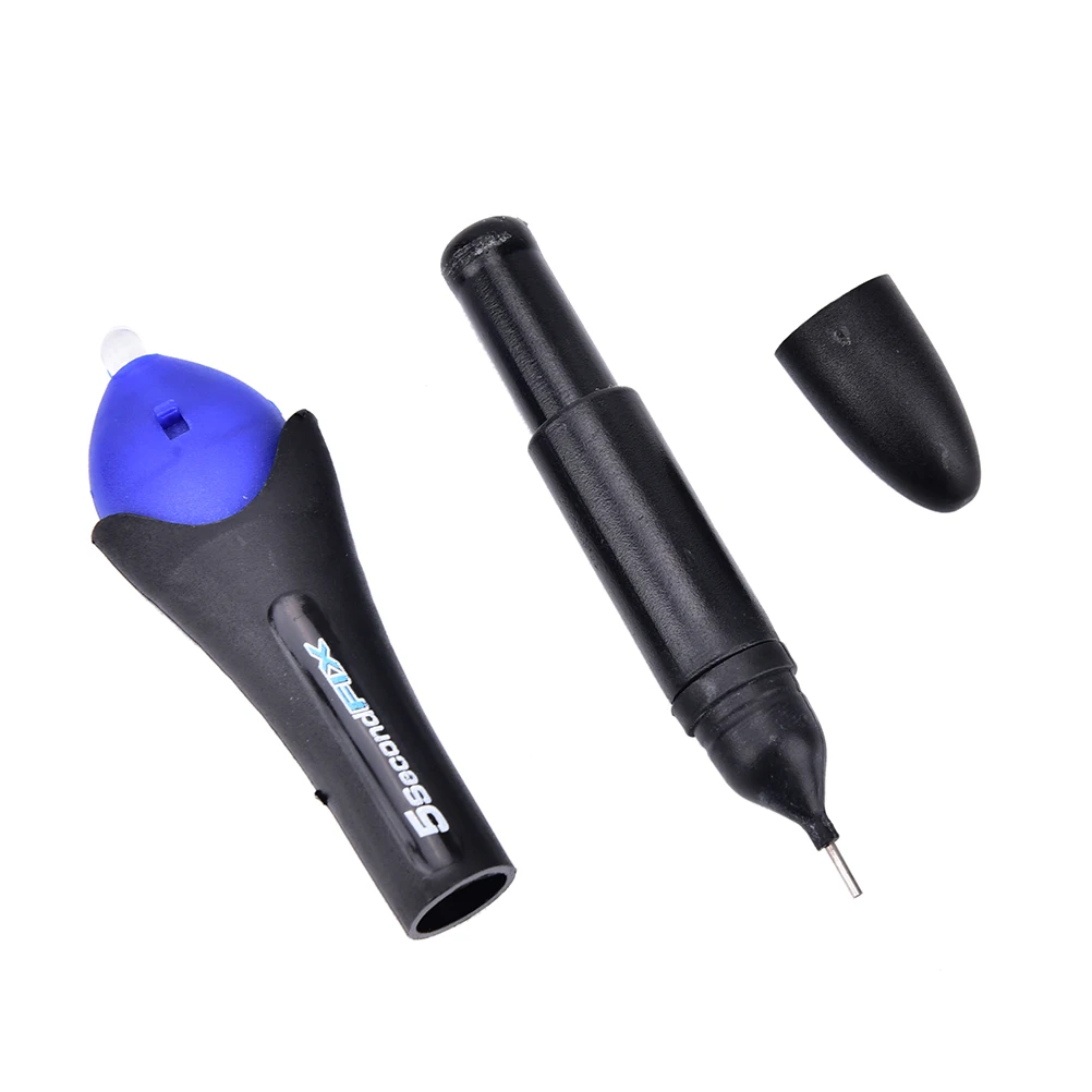 

Plastic 5 Second Quick Fix Liquid supplies Glue Pen UV Light Repair Tool With Glue Super Powered Liquid 2x CR1620 3V Betteries