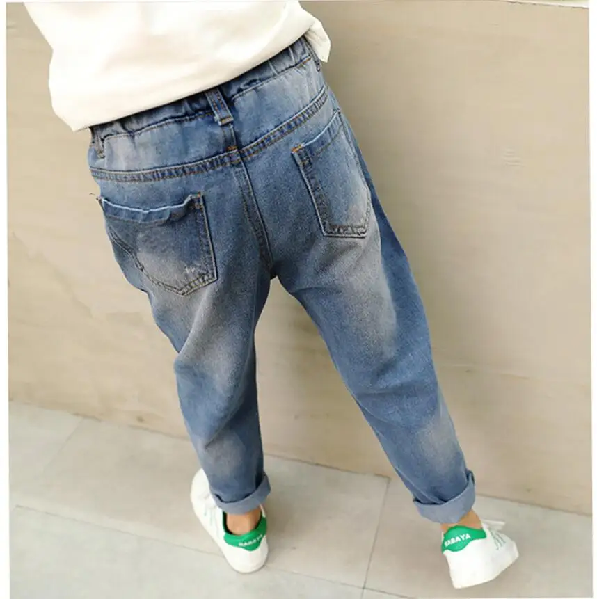 Милые детские джинсы в стиле пэчворк; сезон весна-осень; высококачественные детские штаны; повседневные патч-брюки; джинсы для маленьких девочек